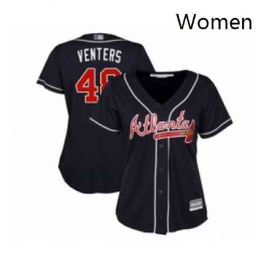 Womens Atlanta Braves 48 Jonny Venters Replica Blue Alternate Road Cool Base Baseball Jersey